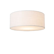 Nova California Stretch 17in 1-Light Flush Mount | Modern Weathered Brass and White Linen Drum | Hallway & Bedroom | Model 2110843WH