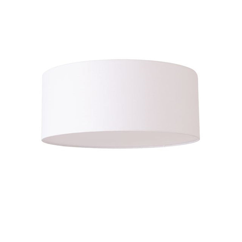 Nova California Stretch 17in 1-Light Flush Mount | Modern Weathered Brass and White Linen Drum | Hallway & Bedroom | Model 2110843WH