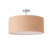 Nova California Stretch 17in 1-Light Semi-Flush Mount | Modern Satin Nickel and Burlap Linen | Bedroom & Hallway | 17 x 17 x 3.5 in | Model 2110844BU