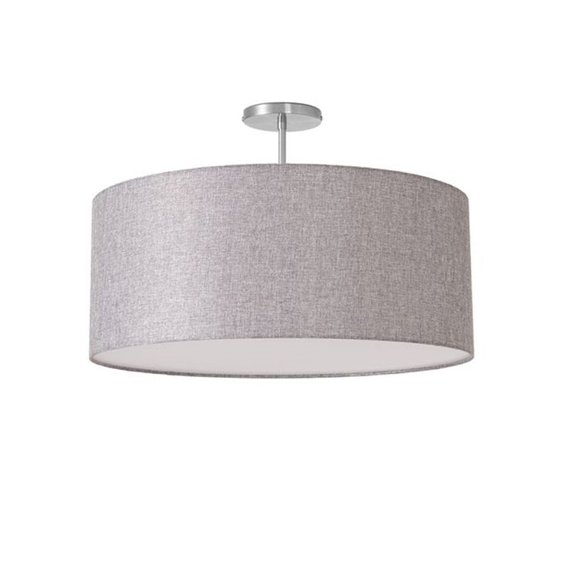 Nova California Stretch 17in 1-Light Semi-Flush Mount | Modern Satin Nickel and Cashmere Gray Linen | Bedroom & Dining Room | Model 2110844CG