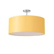 Nova California Stretch 17in 1-Light Semi-Flush Mount | Modern Satin Nickel and Mustard Linen Drum | Living Room & Entryway | Model 2110844MU
