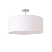 Nova California Stretch 17in 1-Light Semi-Flush Mount | Modern Satin Nickel and White Linen | Bedroom & Dining Room | Model 2110844WH