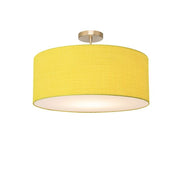 Nova California Stretch 17in 1-Light Semi-Flush Mount | Industrial Weathered Brass and Mustard Linen | Bedroom & Living Room | Model 2110845MU