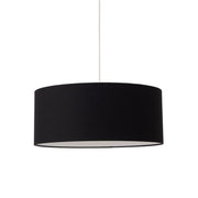 Nova California Stretch 22in 1-Light Pendant | Modern Satin Nickel and Black Linen Shade | Kitchen Island & Dining Room | Model 2110846BK