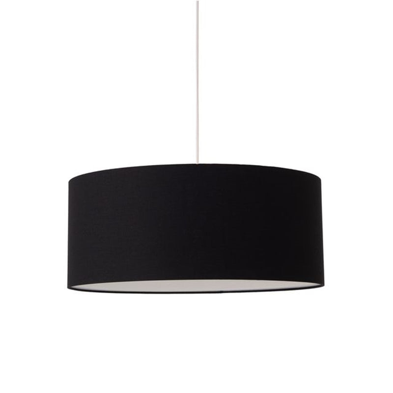 Nova California Stretch 22in 1-Light Pendant | Modern Satin Nickel and Black Linen Shade | Kitchen Island & Dining Room | Model 2110846BK