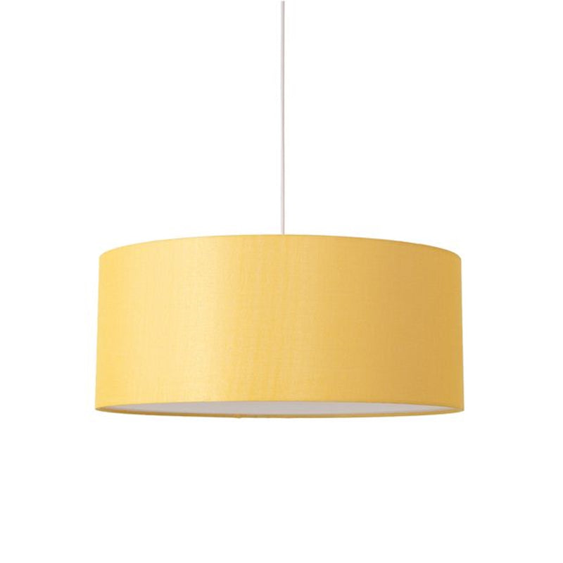 Nova California Stretch 15in 1-Light Pendant | Modern Satin Nickel and Mustard Linen | Kitchen Island & Dining Room | Model 2110846MU