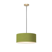 Nova California Stretch 15in 1-Light Pendant | Modern Weathered Brass and Avocado Linen | Kitchen Island & Dining Room | Model 2110847AV