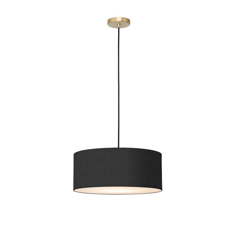 Nova California Stretch 15in 1-Light Pendant | Modern Weathered Brass and Black Linen | Kitchen Island & Dining Room | Model 2110847BK
