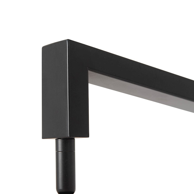 Nova California Stretch 87in 1-Light Arc Floor Lamp | Modern Black Steel and White Linen | Living Room & Bedroom | 17 x 49 x 87 in | Model 2110923