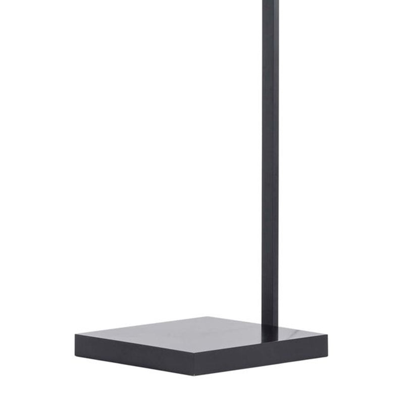 Nova California Stretch 75in Chairside Arc Floor Lamp | Modern Matte Black and White Linen Shade | Living Room & Bedroom | Model 2110924