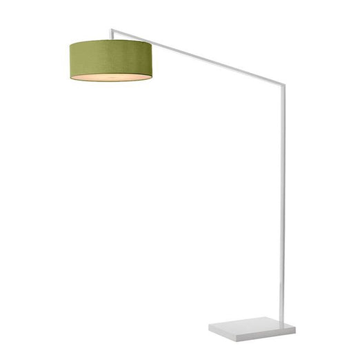 Nova California Stretch 87in 1-Light Arc Lamp | Modern White Steel and Avocado Linen Shade | Living Room & Bedroom | 1500 Lumens | Model 2110926AV