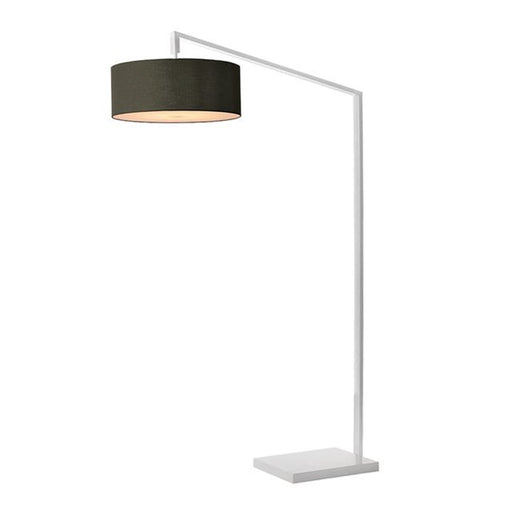Nova California Stretch 75in 1-Light Floor Lamp | Modern White and Black Linen | Living Room & Bedroom | 72 x 24 x 75 in | Model 2110927BK