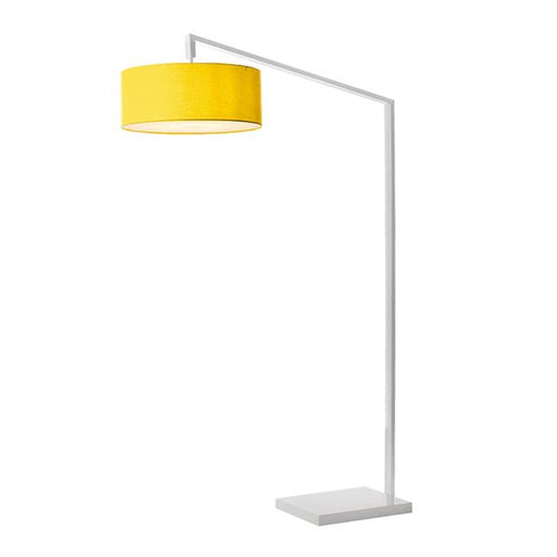 Nova California Stretch 75in 1-Light Arc Lamp | Industrial White and Mustard Linen | Living Room & Bedroom | 72 x 24 x 75 in | Model 2110927MU