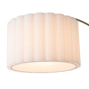 Nova California Scallop 46in 1-Light Wall Sconce | Mid-Century Weathered Brass and White Linen | Living Room & Bedroom | Model 2111803WB