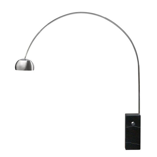 Nova California Iconic 95in 1-Light Arc Floor Lamp | Mid-Century Brushed Nickel Black Marble | Living Room & Reading | Model 2111805BL
