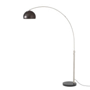 Nova California Float Half Dome 92in 1-Light Arc Lamp | Modern Satin Nickel and Black Nickel Steel Shade | Living Room & Home | Model 2113819BN