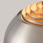 Nova California Float Half-Dome 92in 1-Light Arc Lamp | Modern Satin Nickel Steel and Black Marble | Living Room & Home Office | Model 2113819SN