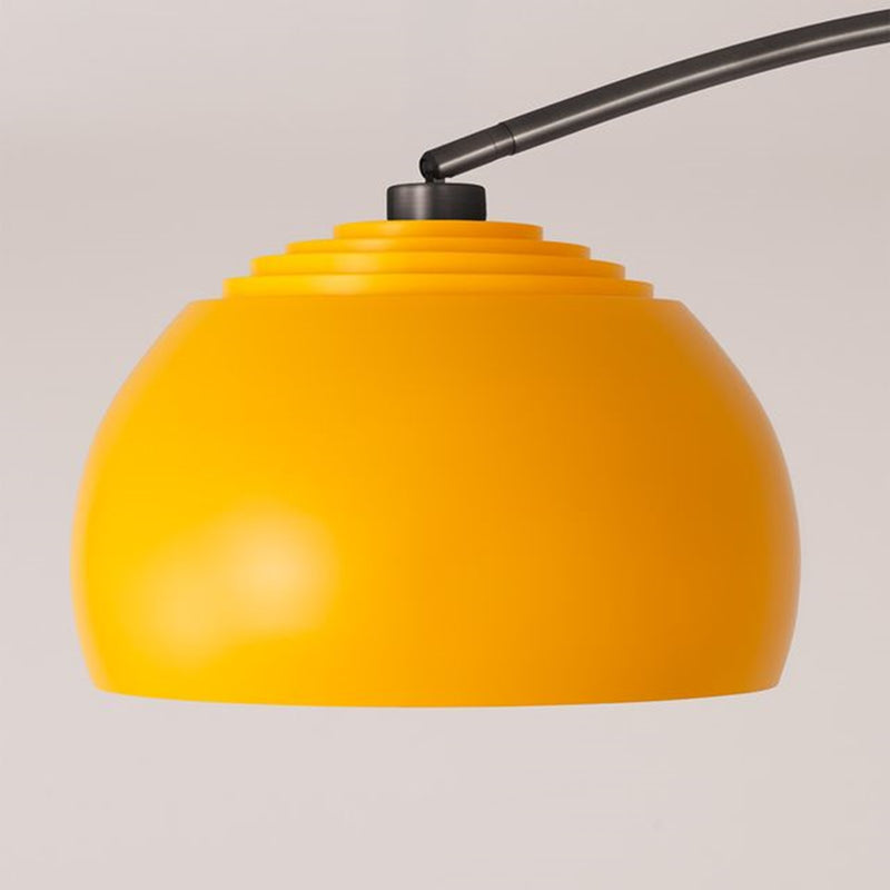 Nova California Float Half Dome 92in 1-Light Arc Lamp | Industrial Mustard Steel and Black Nickel | Living Room & Reading Nook | Model 2113820MU