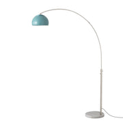 Nova California Float Half Dome 92in 1-Light Arc Lamp | Modern Pool Blue Steel and White Marble | Living Room & Home Office | Model 2113822BL