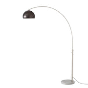 Nova California Float Half Dome 92in 1-Light Arc Lamp | Modern Black Nickel Steel and White Marble | Living Room & Home Office | Model 2113822BN