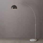 Nova California Float Half Dome 92in 1-Light Arc Lamp | Modern Black Nickel Steel and White Marble | Living Room & Home Office | Model 2113822BN