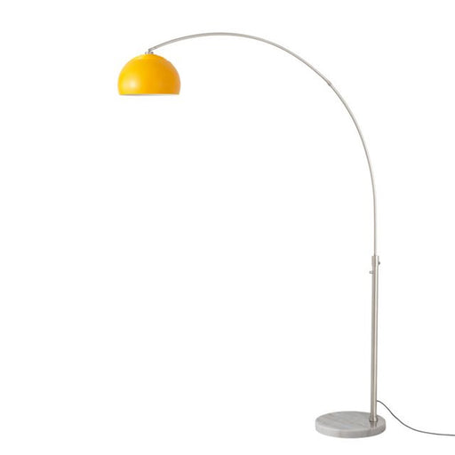 Nova California Float Half Dome 92in 1-Light Arc Lamp | Modern Mustard Steel and White Marble | Living Room & Home Office | Model 2113822MU