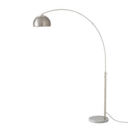 Nova California Float Half Dome 92in 1-Light Arc Lamp | Modern Satin Nickel Steel and White Marble | Living Room & Home Office | Model 2113822SN