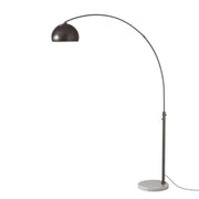Nova California Float Half Dome 92in 1-Light Arc Lamp | Modern Black Nickel Steel and White Marble Base | Living Room & Reading | Model 2113823BN