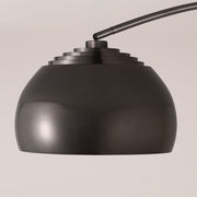 Nova California Float Half Dome 92in 1-Light Arc Lamp | Modern Black Nickel Steel and White Marble Base | Living Room & Reading | Model 2113823BN