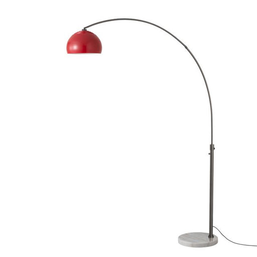 Nova California Float Half Dome 92in 1-Light Arc Lamp | Modern Crimson Red Steel Shade and Black Nickel Body | Living Room & | Model 2113823CR