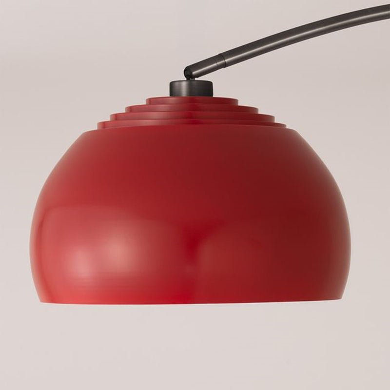Nova California Float Half Dome 92in 1-Light Arc Lamp | Modern Crimson Red Steel Shade and Black Nickel Body | Living Room & | Model 2113823CR