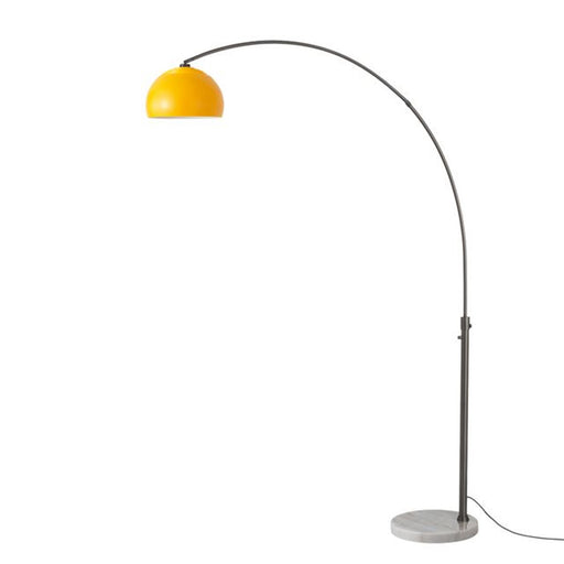 Nova California Float Half Dome 92in 1-Light Arc Lamp | Modern Mustard Steel Shade and Black Nickel Body | Living Room & Reading | Model 2113823MU