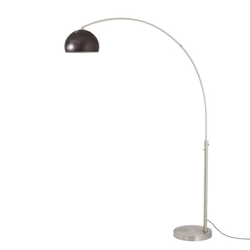 Nova California Float Half Dome 92in 1-Light Arc Lamp | Modern Black Nickel Steel Shade | Living Room & Reading Nook | Model 2113825BN