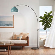 Nova California Float Half Dome 92in 1-Light Arc Lamp | Modern Pool Blue Steel Shade | Living Room & Reading Nook | 1500 Lumens | Model 2113826BL