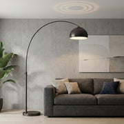 Nova California Float Half Dome 92in 1-Light Arc Lamp | Modern Black Nickel Steel Shade | Living Room & Reading Nook | 1500 Lumens | Model 2113826BN