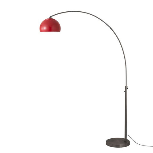 Nova California Float Half Dome 92in 1-Light Arc Lamp | Modern Crimson Red Steel Shade | Living Room & Reading Nook | 1500 Lumens | Model 2113826CR