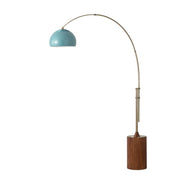 Nova California Tambo Half-Dome 68in 1-Light Arc Floor Lamp | Mid-Century Weathered Brass and Pool Blue Steel | Living Room & | Model 2113832BL