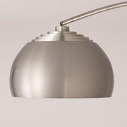 Nova California Tambo Half Dome 92in 1-Light Arc Lamp | Mid-Century Modern Satin Nickel and Dark Walnut | Living Room & Home Office | Model 2113833SN