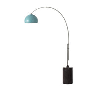 Nova California Tambo Half-Dome 92in 1-Light Arc Lamp | Modern Pool Blue and Satin Nickel | Living Room & Home Office | Model 2113834BL