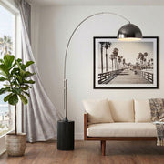 Nova California Tambo Half-Dome 92in 1-Light Arc Lamp | Modern Black Nickel and Satin Nickel | Living Room & Home Office | Model 2113834BN