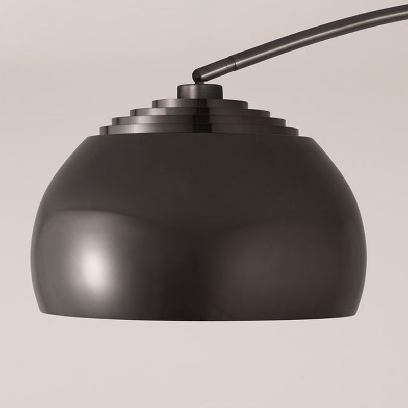Nova California Half Dome 18in 1-Light Wall Sconce | Modern Black Nickel Steel Shade | Living Room & Reading Nook | 18 x 5 x 13 in | Model 2113838BN