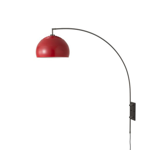 Nova California Half Dome 18in 1-Light Wall Sconce | Modern Crimson Red Steel Shade | Living Room & Reading Nook | 18 x 5 x 13 in | Model 2113838CR