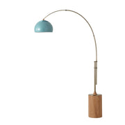 Nova California Tambo Half-Dome 92in 1-Light Arc Lamp | Mid-Century Modern Weathered Brass and Pool Blue Steel | Living Room & | Model 2113839BL