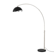 Nova California Float Luna Bella 92in 1-Light Arc Lamp | Modern Matte Black and Silver Metal Shade | Living Room & Reading | Model 2114819MS