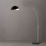 Nova California Float Luna Bella 92in 1-Light Arc Lamp | Modern Matte Black and Silver Metal Shade | Living Room & Reading | Model 2114819MS