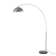 Nova California Float Luna Bella 92in 1-Light Arc Lamp | Modern Satin Nickel and White Metal Shade | Living Room & Reading | Model 2114819SN