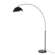 Nova California Float Luna Bella 92in 1-Light Arc Lamp | Modern Matte Black/Silver Steel and Black Nickel | Living Room & Reading | Model 2114820MS