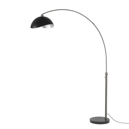 Nova California Float Luna Bella 92in 1-Light Arc Lamp | Modern Matte Black/Silver Steel and Black Nickel | Living Room & Reading | Model 2114820MS