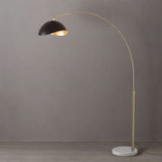 Nova California Float Luna Bella 92in 1-Light Arc Lamp | Modern Matte Black/Gold Steel and Weathered Brass | Living Room & Home | Model 2114821MG