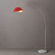 Nova California Float Luna Bella 92in 1-Light Arc Lamp | Modern Red/Gold Steel and Weathered Brass | Living Room & Home Office | Model 2114821RG